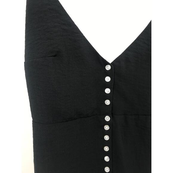 Urban Outfitters Black Sleeveless Racerback Button Detail Mini Dress Size XS - Picture 4 of 8
